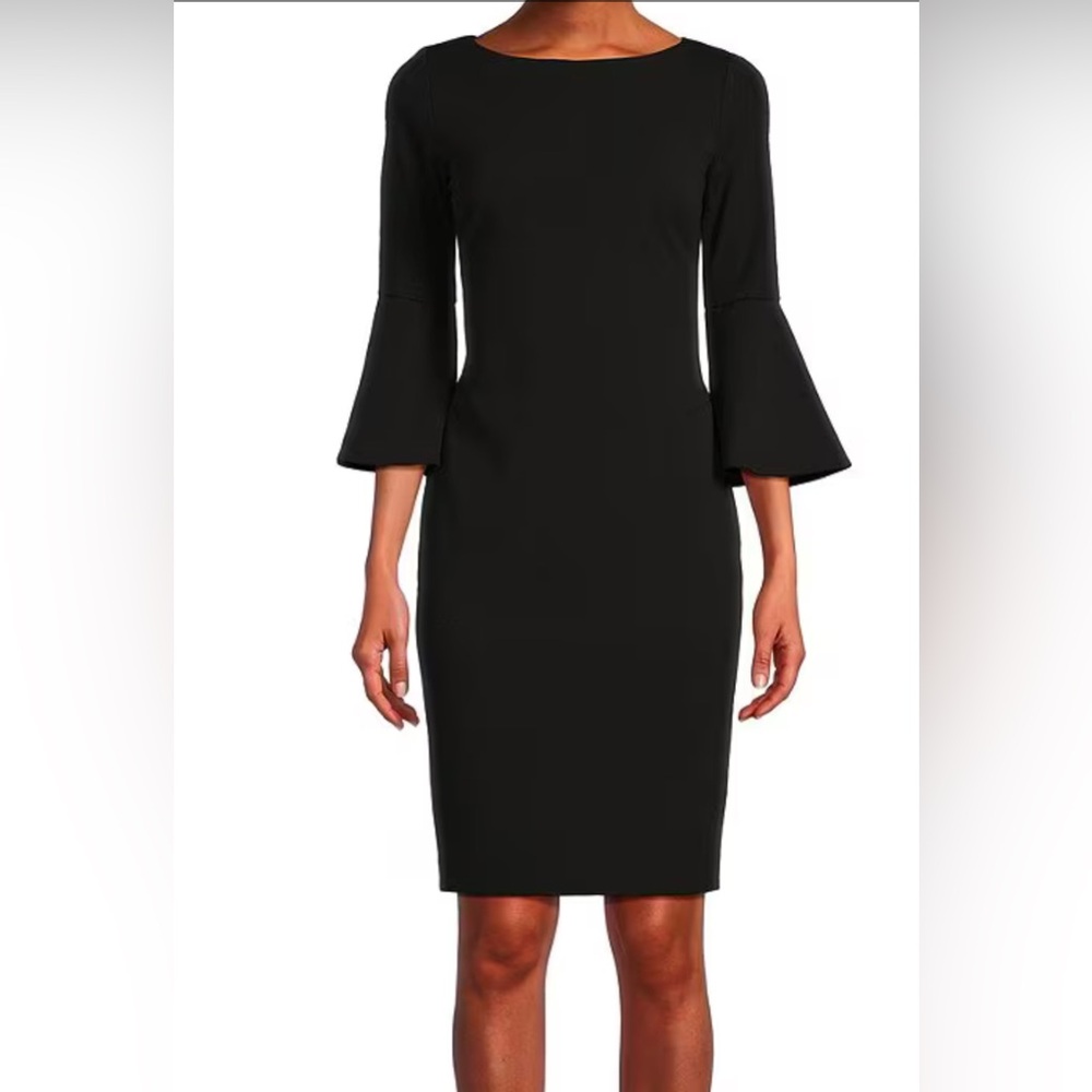 NWT Calvin Klein 3/4 Bell Sleeve Sheath Dress - Picture 3 of 9